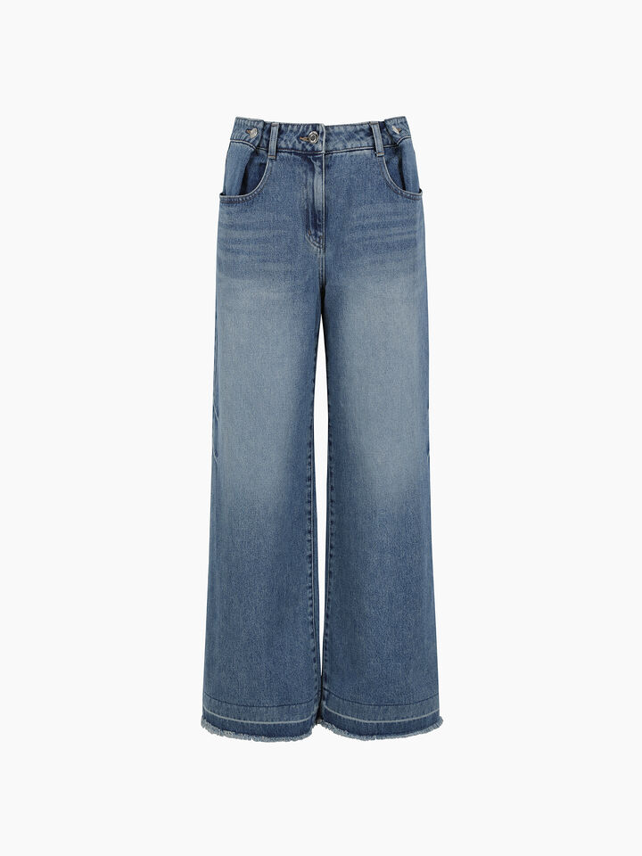 Blue frayed jeans  - sisley k jeans regular - Blue | Sisley K image number 1